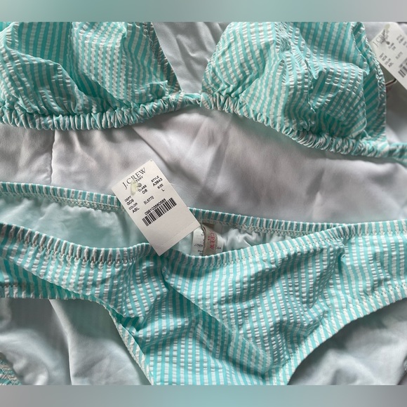 J.Crew Factory blue seersucker bikini NWT - Picture 3 of 5